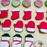 fondant decorated sugar cookies on a table