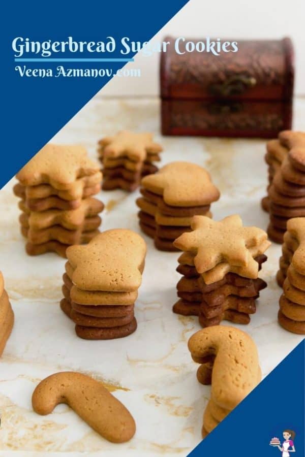 Pinterest image for gingerbread sugar cookies
