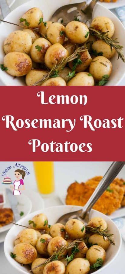 These lemon rosemary roast potatoes are a perfect side dish to serve along side any dinner be it roast chicken, turkey or a rack of lamb.  Perfect roast potatoes are an absolute treat weather you serve them on a week day or a special celebration for Thanksgiving or Christmas