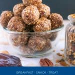 Pinterest image for energy balls made with 2 ingredients.