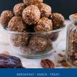 Pinterest image for energy balls made with 2 ingredients.