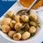 Pinterest image for potatoes roasted with rosemary