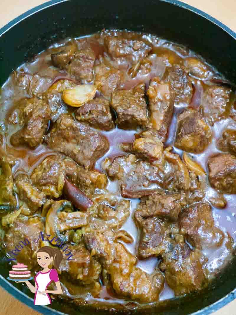 The Best Slow Cooked Beef Burgundy aka Beef Bourguignon Recipe This Beef Burgundy or Beef Bourguignon is the ultimate French comfort food. Chunks of beef pieces bathed in burgundy wine are cooked long and slow with herbs and mushrooms until they are fork tender and just melt in the mouth.Â