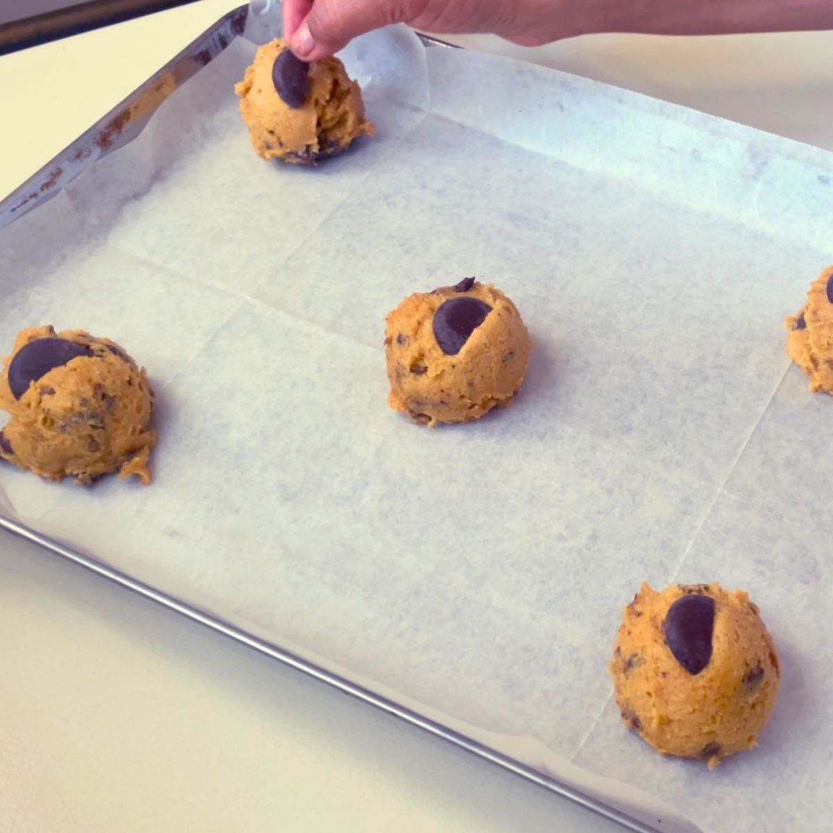 Baking tray with cooking for baking.