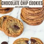 Pinterest image for thin crispy chocolate chip cookies.
