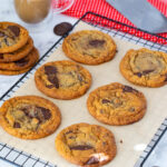 Fresh baked cookies on the wire rack.