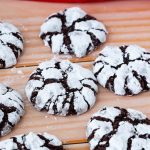 Crinkle cookies on the table.