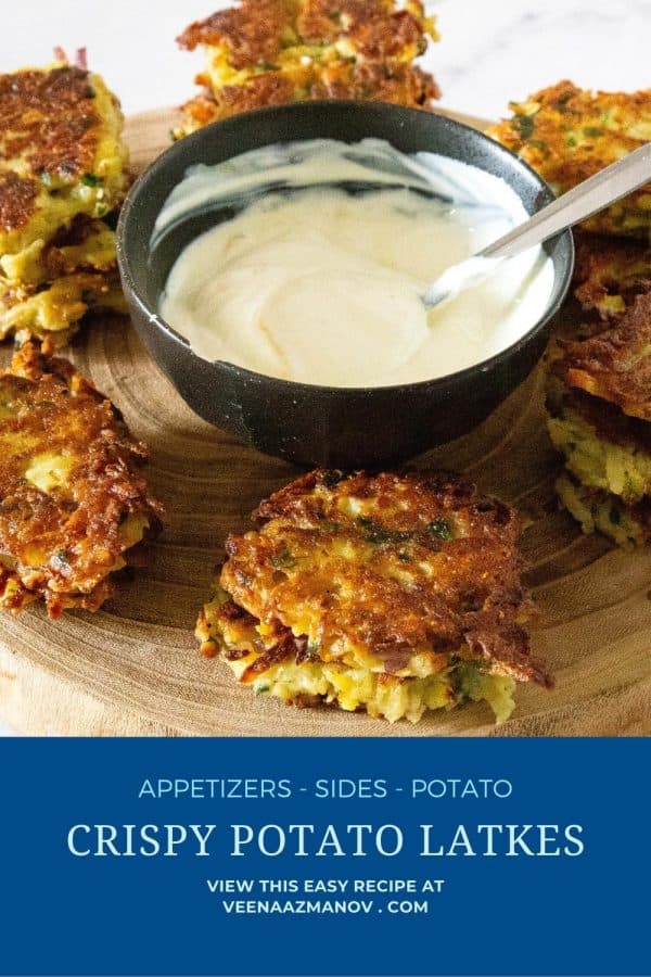 Pinterest image for latkes with potato.