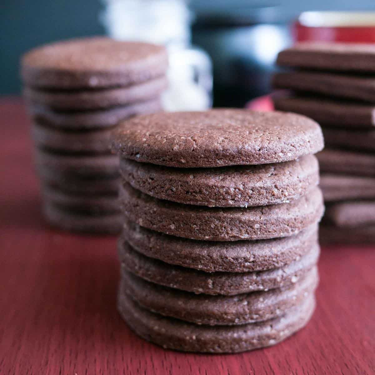 Stack of sugar cookies on the table