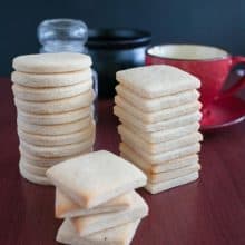 Stack of vanilla sugar cookies on the table