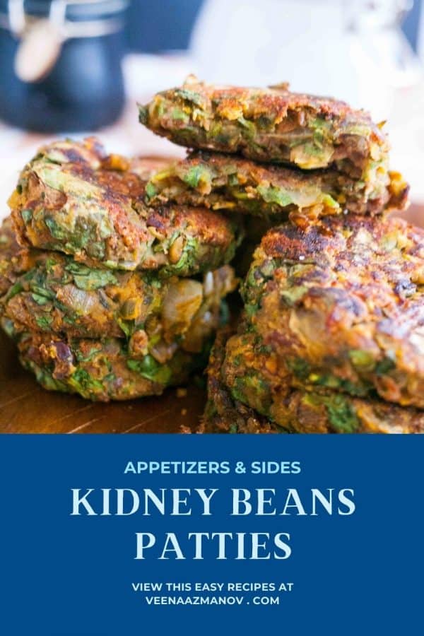 Pinterest image for kidney bean patties.