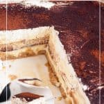 Pinterest image for low calorie tiramisu recipe.