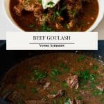 Pinterest image for Hungarian goulash.