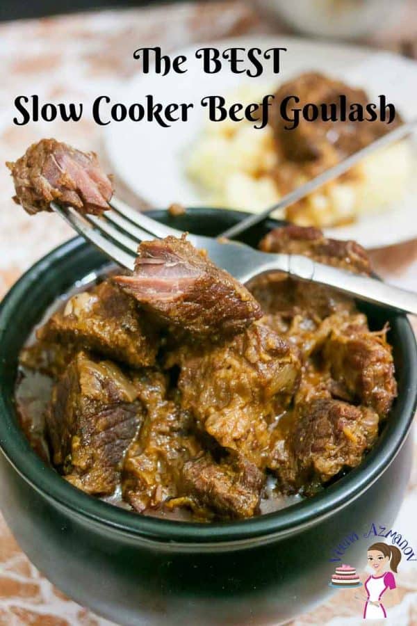 This slow cooked beef goulash is a simple, easy and effortless recipe that produces fork tender, melt in the mouth meat that's richly flavored with garlic, cloves and caraway before slow cooking for hours. Traditionally served with noodles but goes equally well with mashed potatoes or steamed rice. 