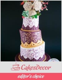 A cake decorated in a topsy turvy theme.