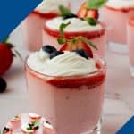 Pinterest image with strawberry mousse