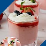 Pinterest image with strawberry mousse