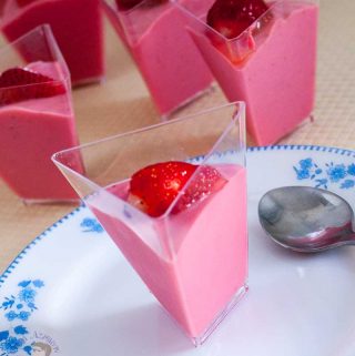 Homemade Mousse made the classic method with strawberries