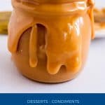 Pinterest image for caramel filling for cake, tart or dessert filling.
