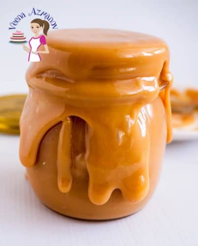 A jar of caramel filling.