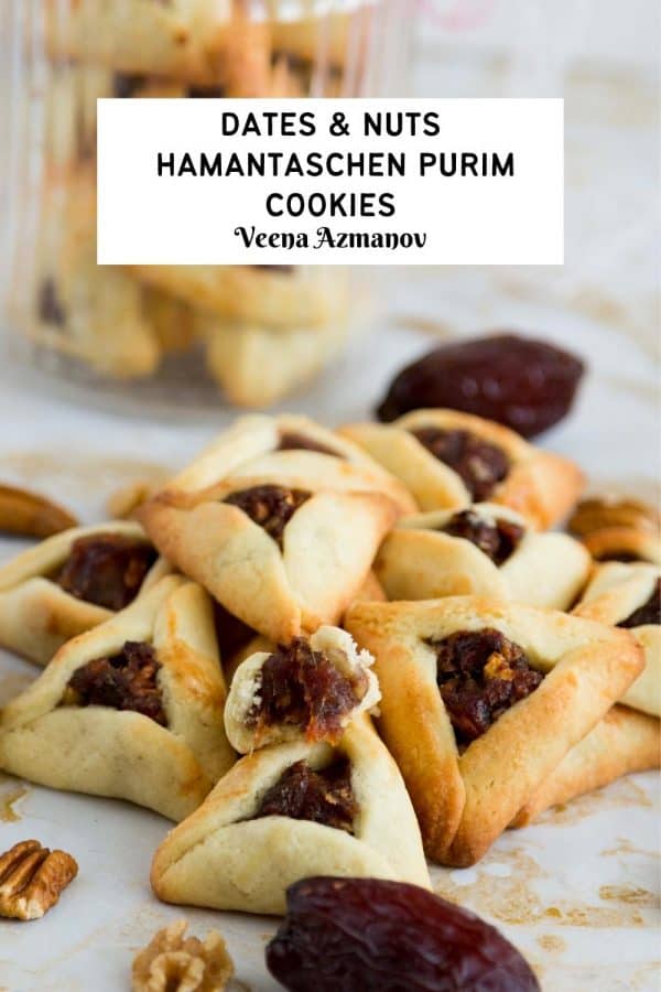 Pinterest image for making hamantaschen with dates.