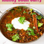 Pinterest image for kidney Beans Coconut Curry.