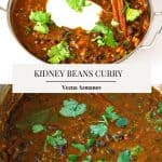 Pinterest image for Kidney Beans Curry.