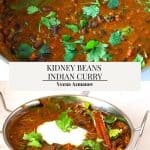 Pinterest image for Kidney Beans Curry.