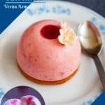 Pinterest image for strawberry mousse entremets