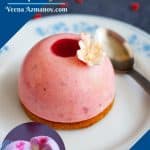 Pinterest image for strawberry entremets