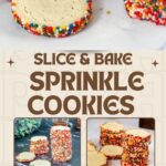 Pinterest image for sprinkle-slice-and-bake sugar cookies.