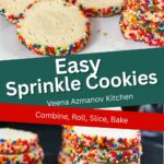 Pinterest image for sprinkle-slice-and-bake sugar cookies.