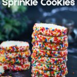 Pinterest image for sprinkle-slice-and-bake sugar cookies.