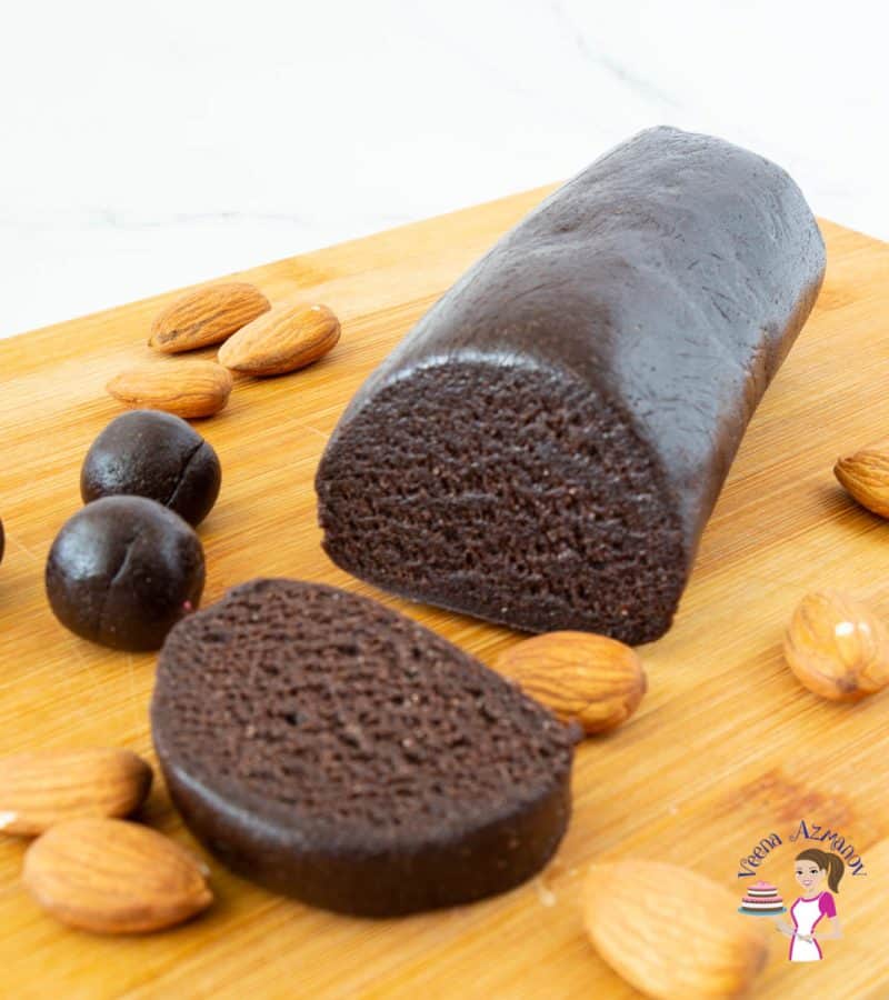 Marzipan on a wooden board