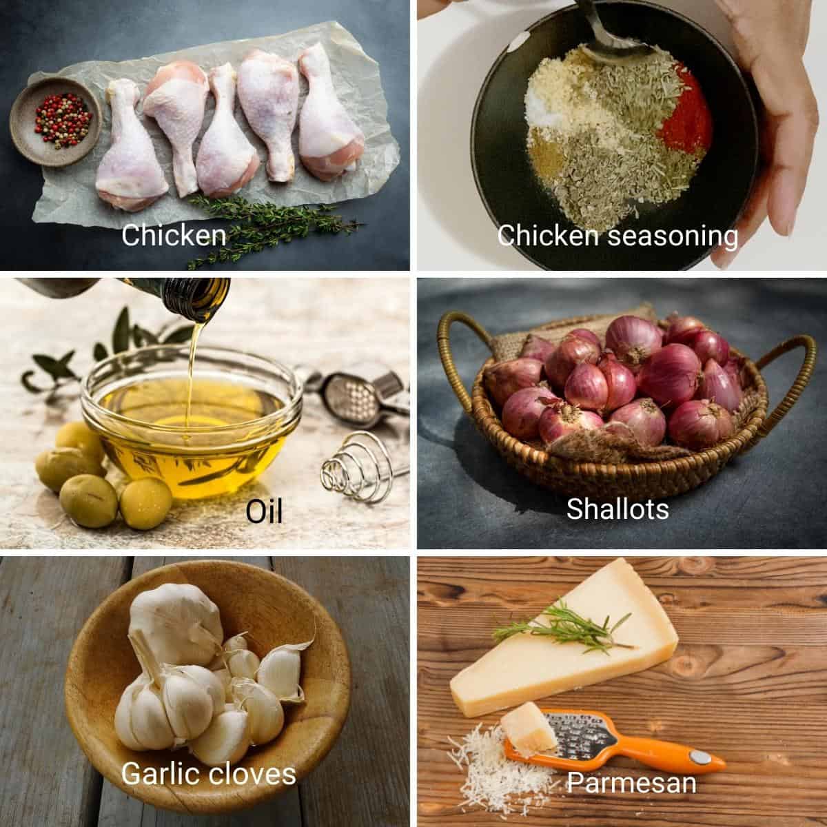 Ingredients for making chicken in sheet pan.