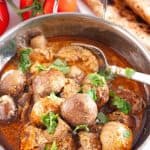Pinterest image for Indian Mushrooms curry.