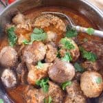 Pinterest image for Indian Mushrooms Curry.