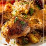 Pinterest image for chicken in sheet pan.