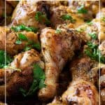Pinterest image for chicken in sheet pan.