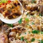 Pinterest image for chicken in sheet pan.