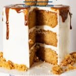 Pinterest image for butterscotch cake.