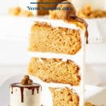 Pinterest image butterscotch cake.
