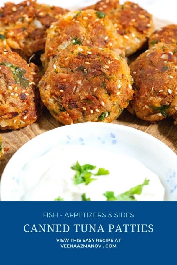 Pinterest image for making the tuna patties.