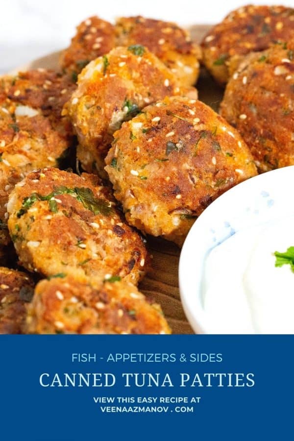 Pinterest image for making canned fish patties.