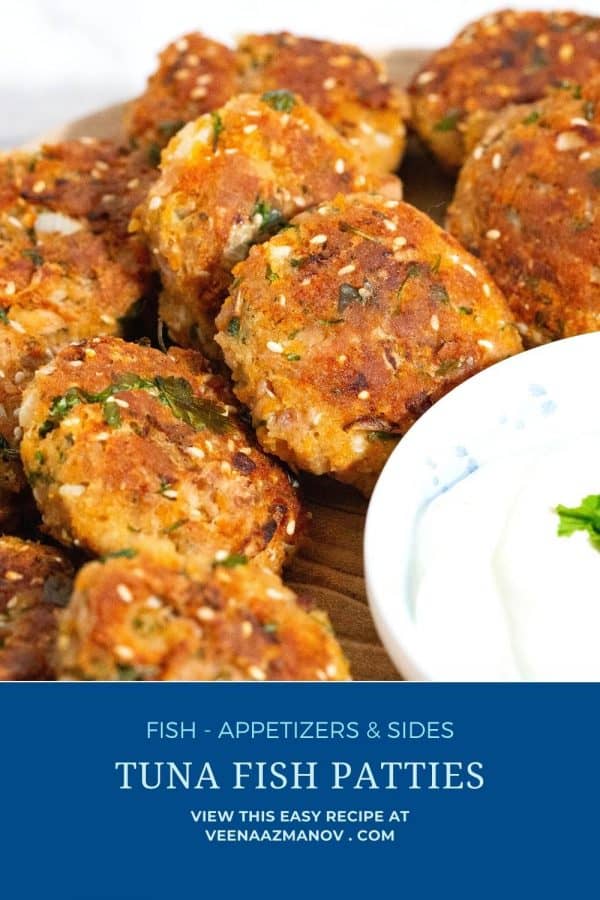 Pinterest image for making fish cakes with tuna.