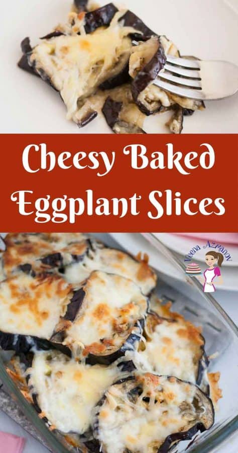 These cheesy baked eggplant slices make a perfect appetizer or side dish to a meal. This simple, easy and effortless recipe gets done in less than 30 minutes. These cheesy eggplant slices also make a great addition to sandwiches or salads. Try different cheeses such as Boursin or Camembert for a more fun variety. 