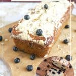 Pinterest image for a lemon blueberry loaf cake.
