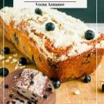 Pinterest image for a lemon blueberry loaf cake.
