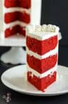 This red velvet cake has a classic sponge texture that's light and airy, moist cake with a tender crumb and deep red color in contrast to the white cream cheese frosting. This simple, easy and effortless recipe is a must-have recipe for anyone who loves to bake cakes whether you are a novice or a seasoned baker.Â