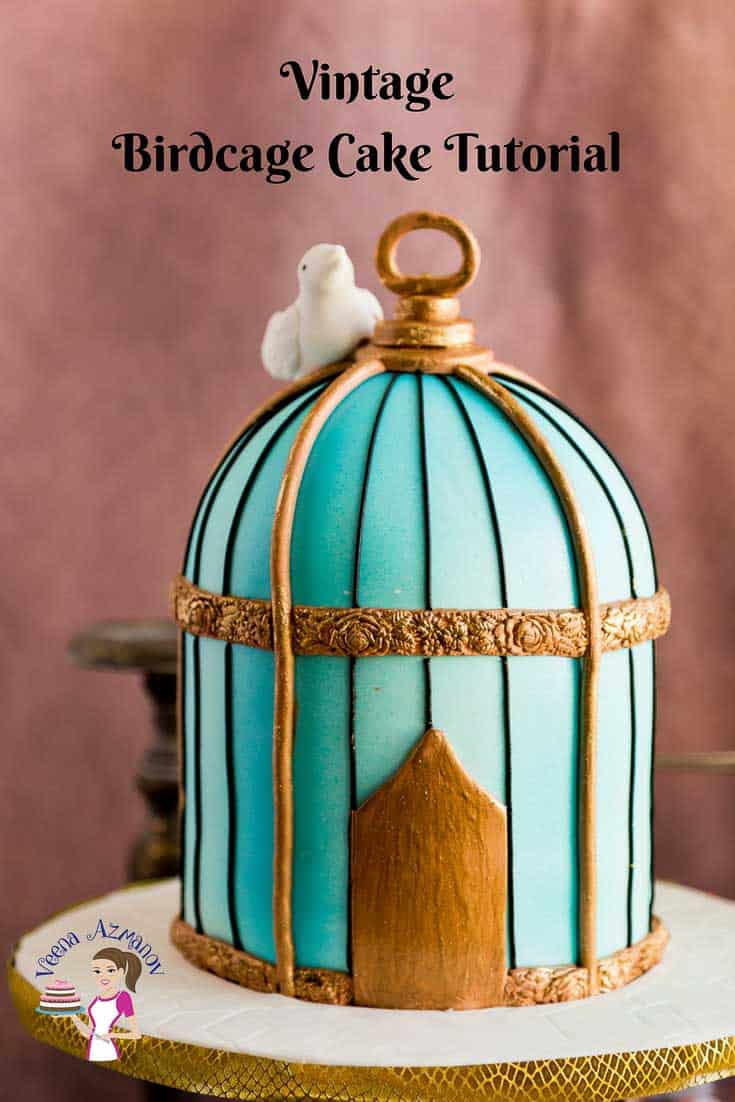 A close up of a birdcage cake.